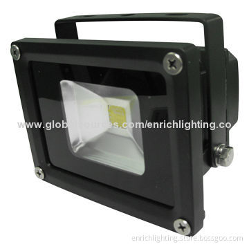 10W LED Floodlight with Black Shell, 85 to 265V AC Input Voltage and 60 to 100lm/W LED Luminous